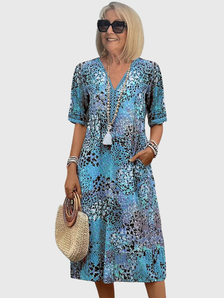 Yvonna | Elegant Floral Midi Dress