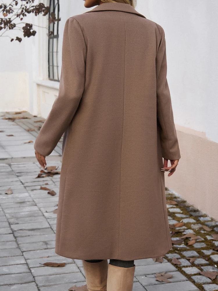 Women's Oversized Trench Coat Notched Lapel with Belt Image