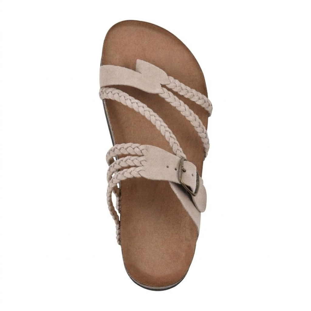 Braided Strap Footbed Sandals with Toe Loop Image