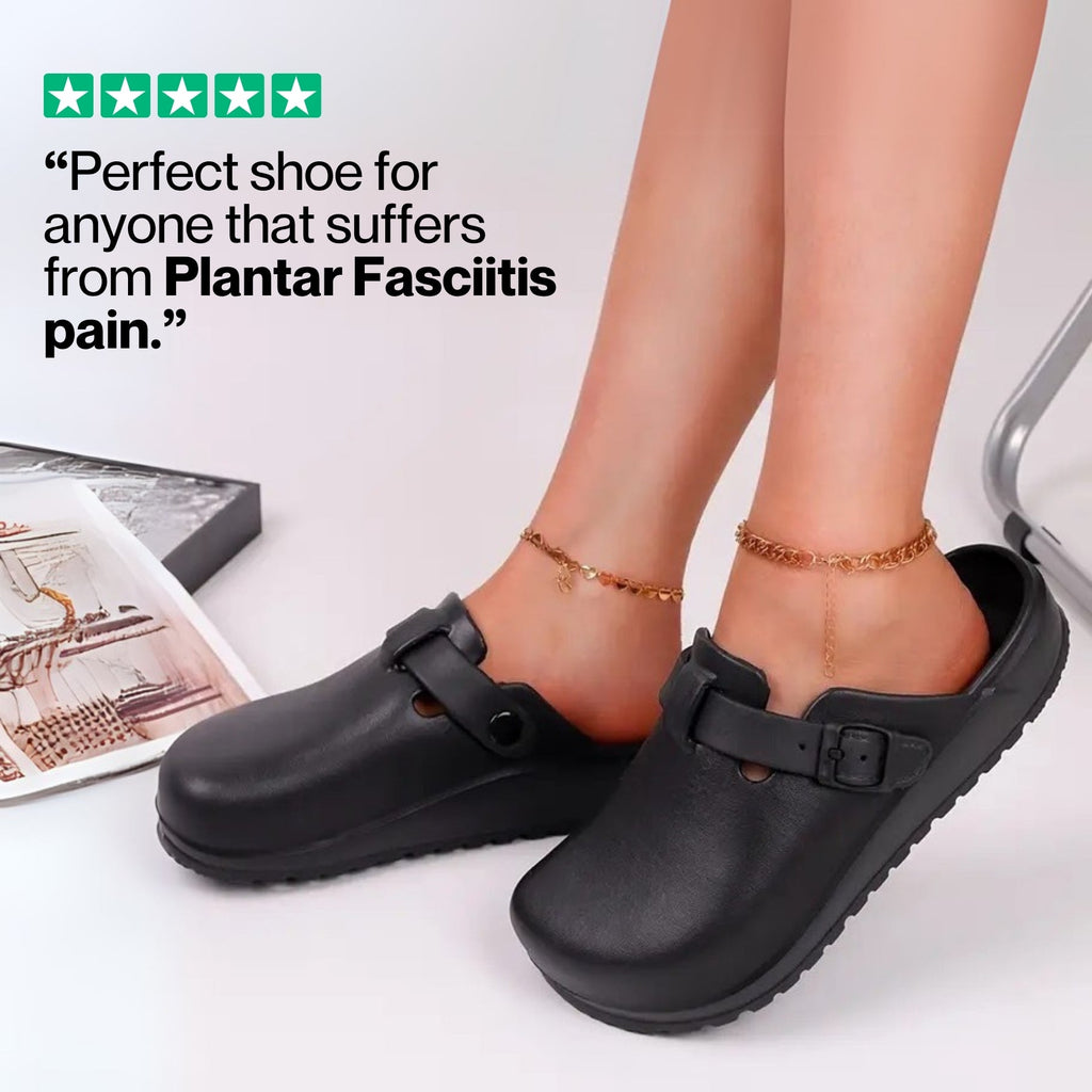 Buckle Strap Clogs, Open Back with Wide Toe Box