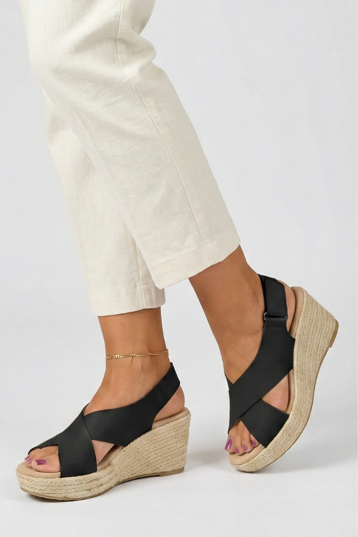 Michelle | Women’s Wedge Crossover Slingback Sandals Image