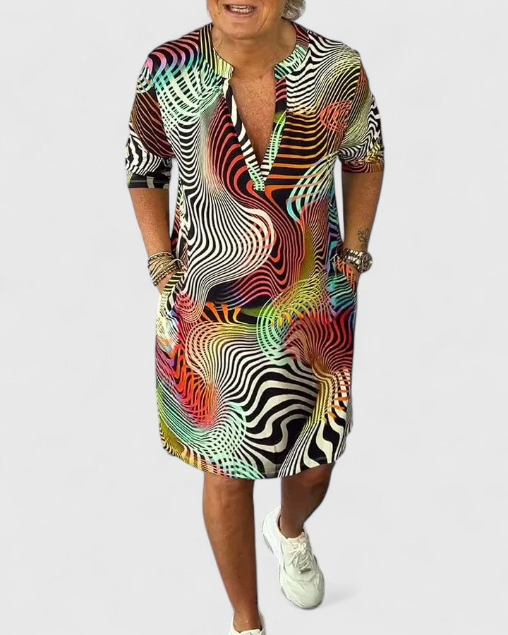 Helinae | Sophisticated V-Neck Dress Image