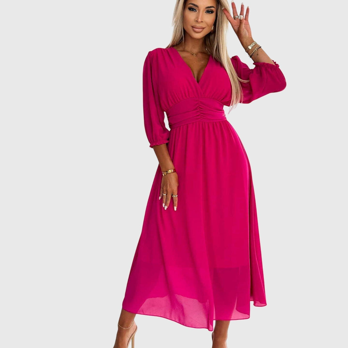 Chloe | Lightweight Silky Chiffon Dress Image