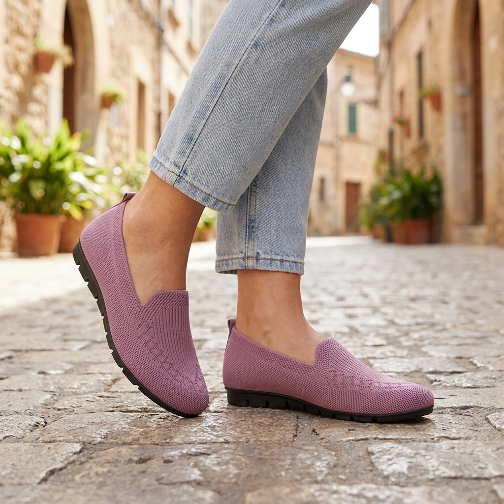 Women's Slip-On Loafers Knit Flat Orthopedic Shoes