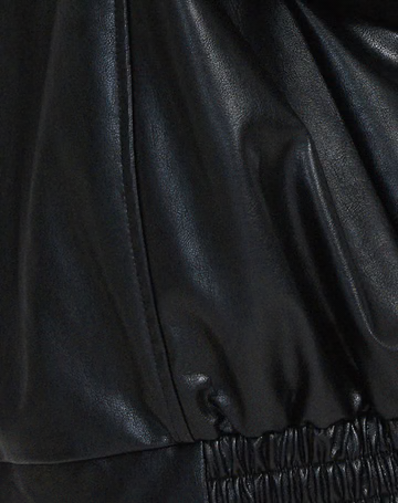 Women's Oversized Leather Jacket with Collar Image