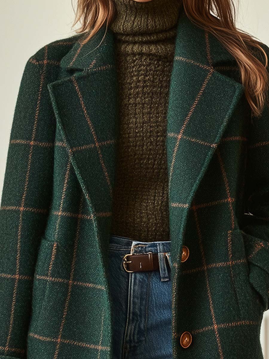 Jennifer Wool Check Coat