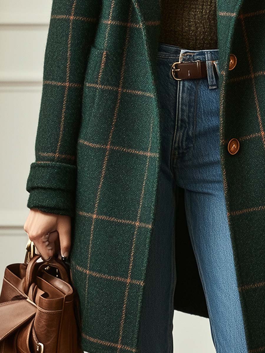 Jennifer Wool Check Coat Image