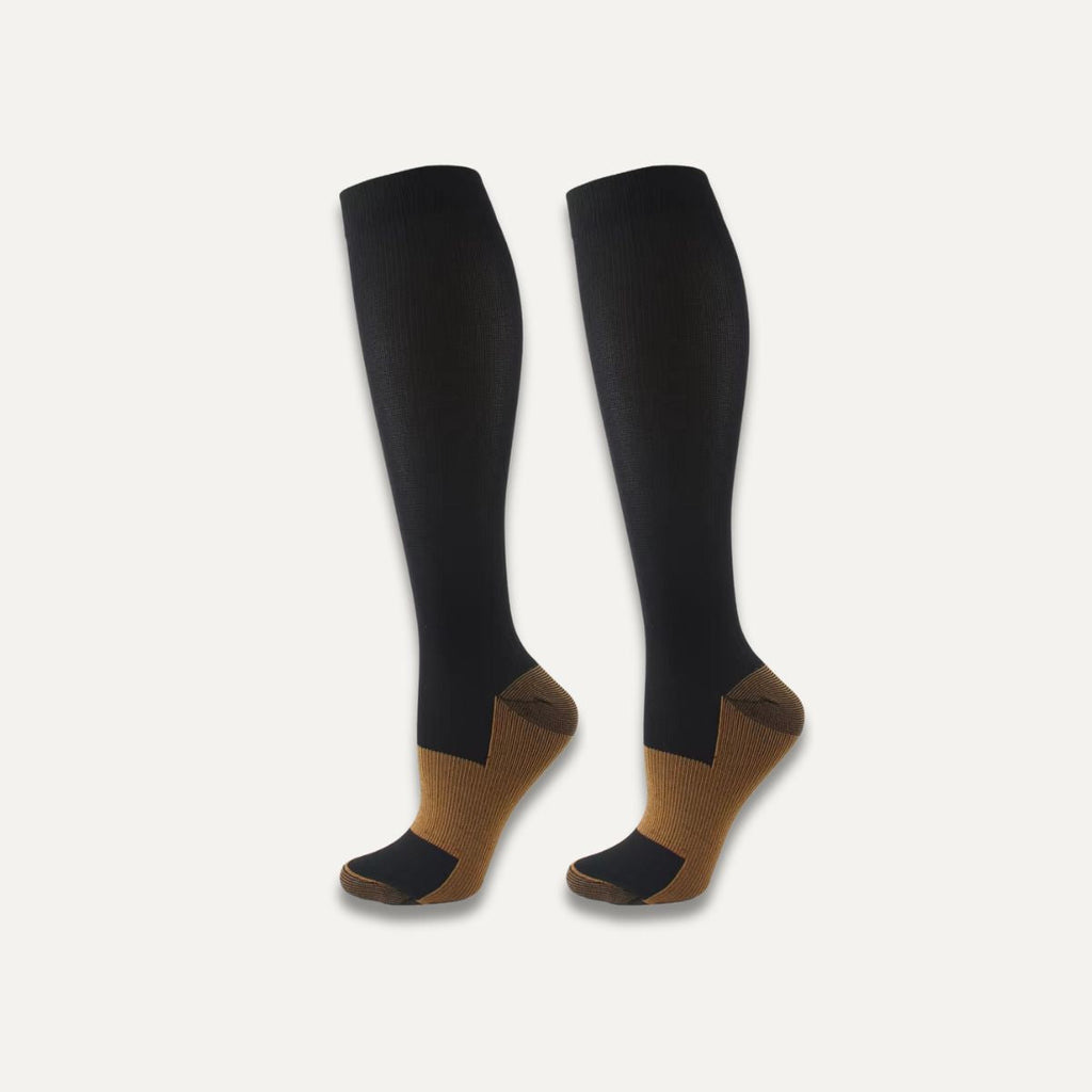 Knee-High Compression Socks, Graduated 15-20 mmHg, Black