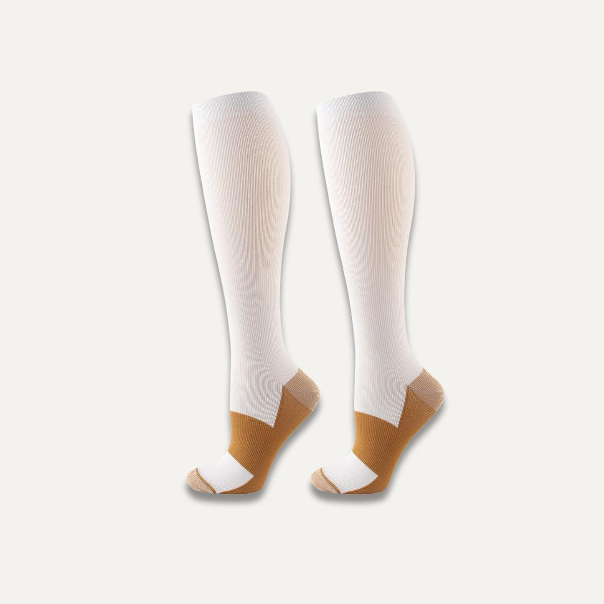 Knee-High Compression Socks, Graduated 15-20 mmHg, White
