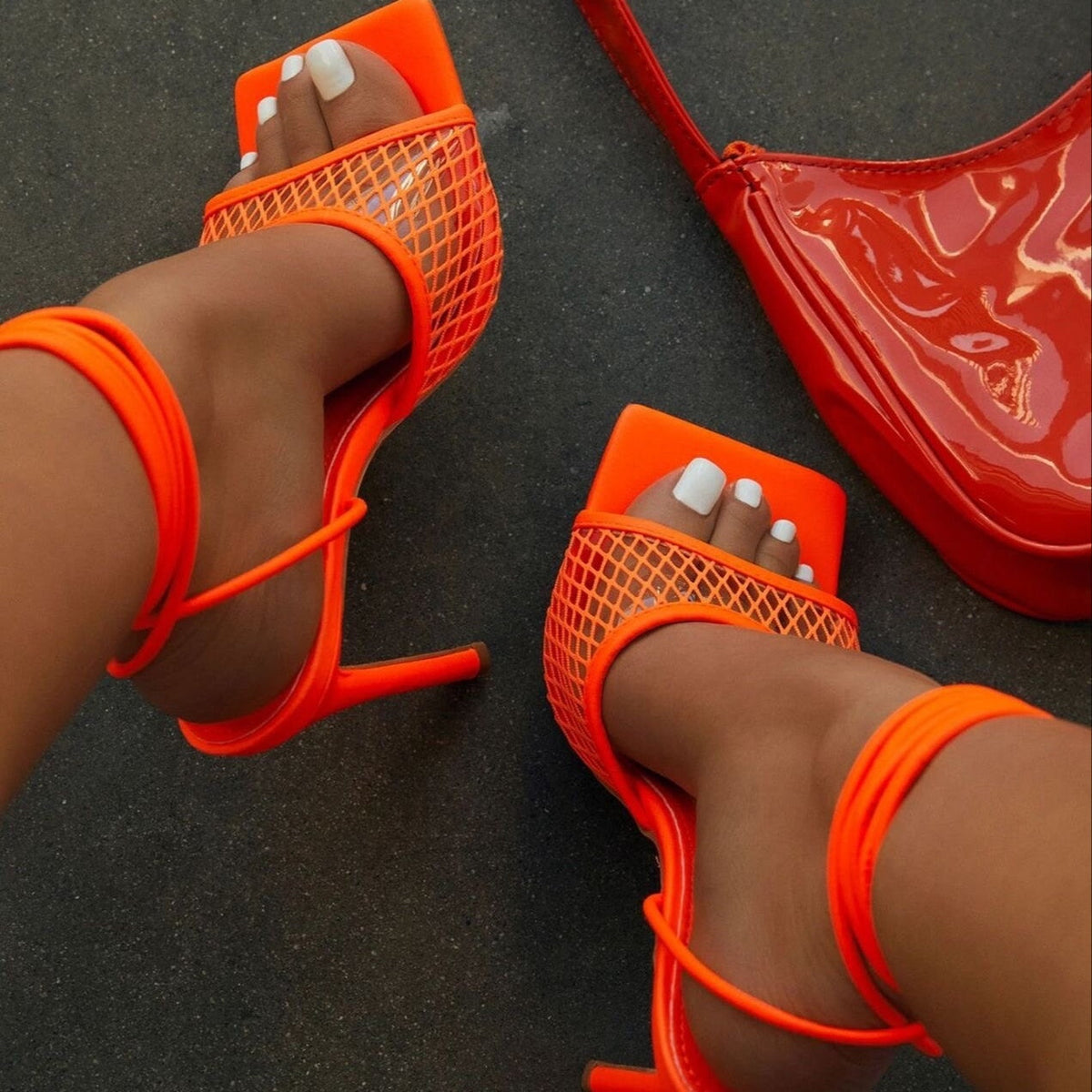 Women's Lace-Up High Heel Sandals with Open Toe