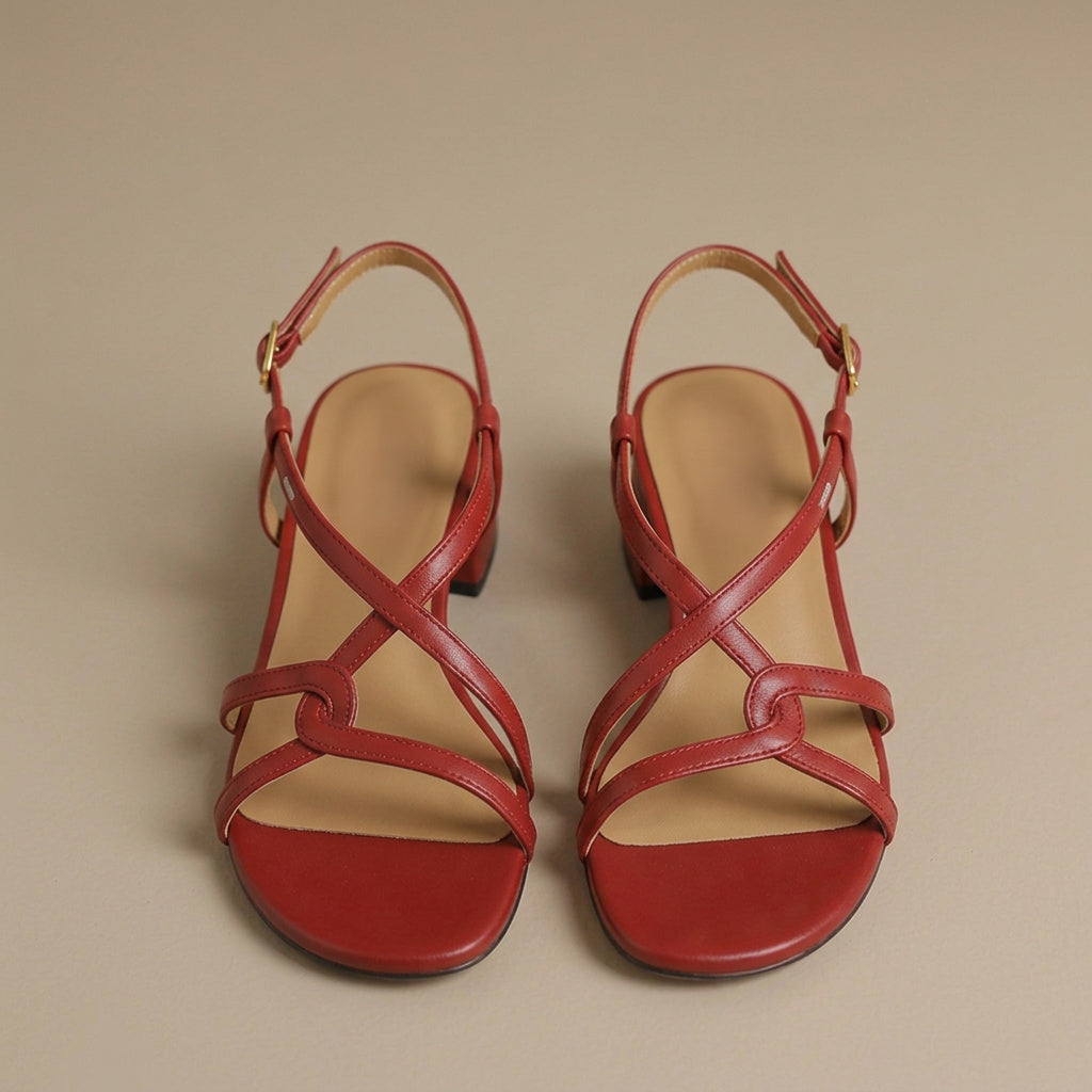 Roselle | Elegant Knotted Criss-Cross Slingback Sandals