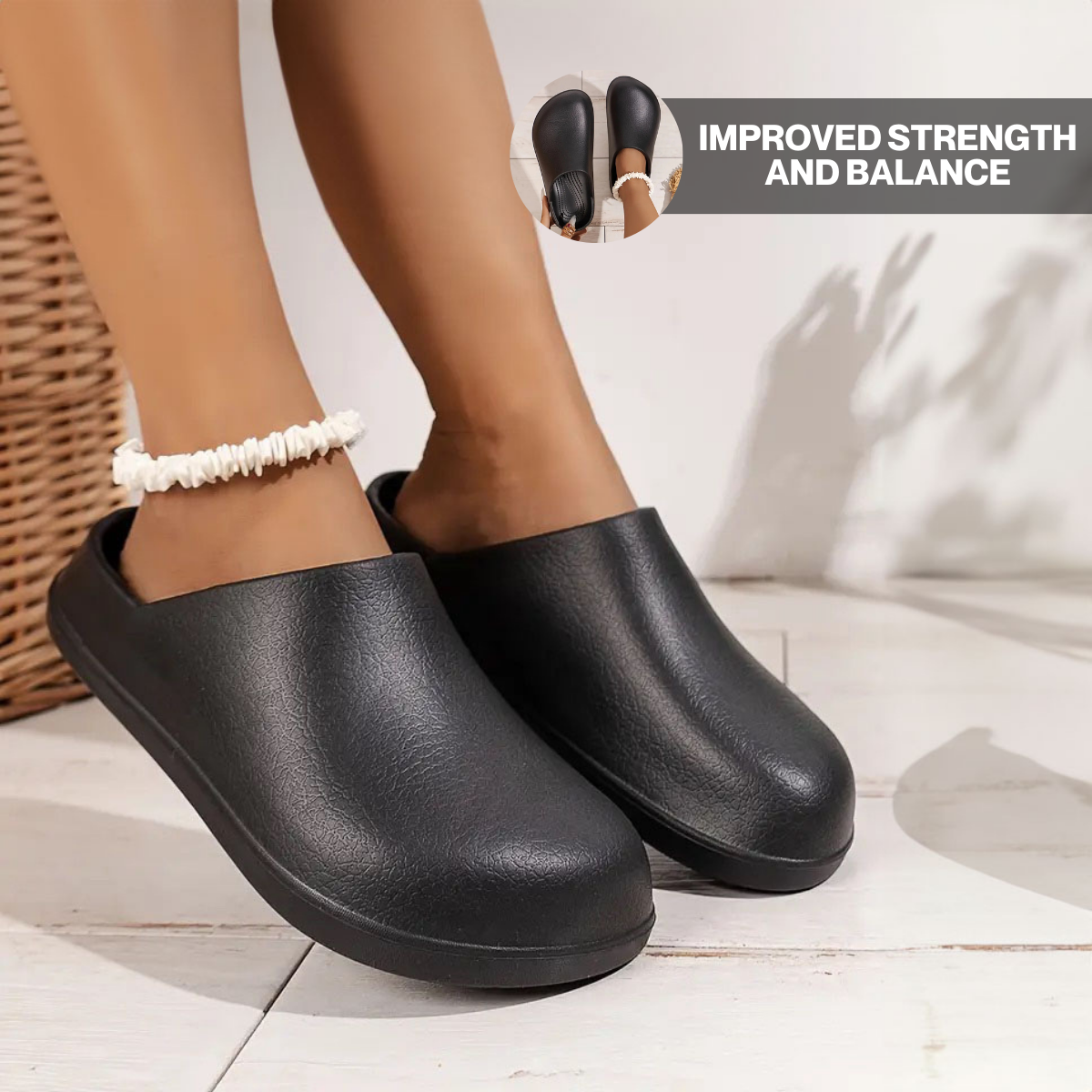 Smooth Slip-On Clog Mules, Minimal Rounded Toe Image