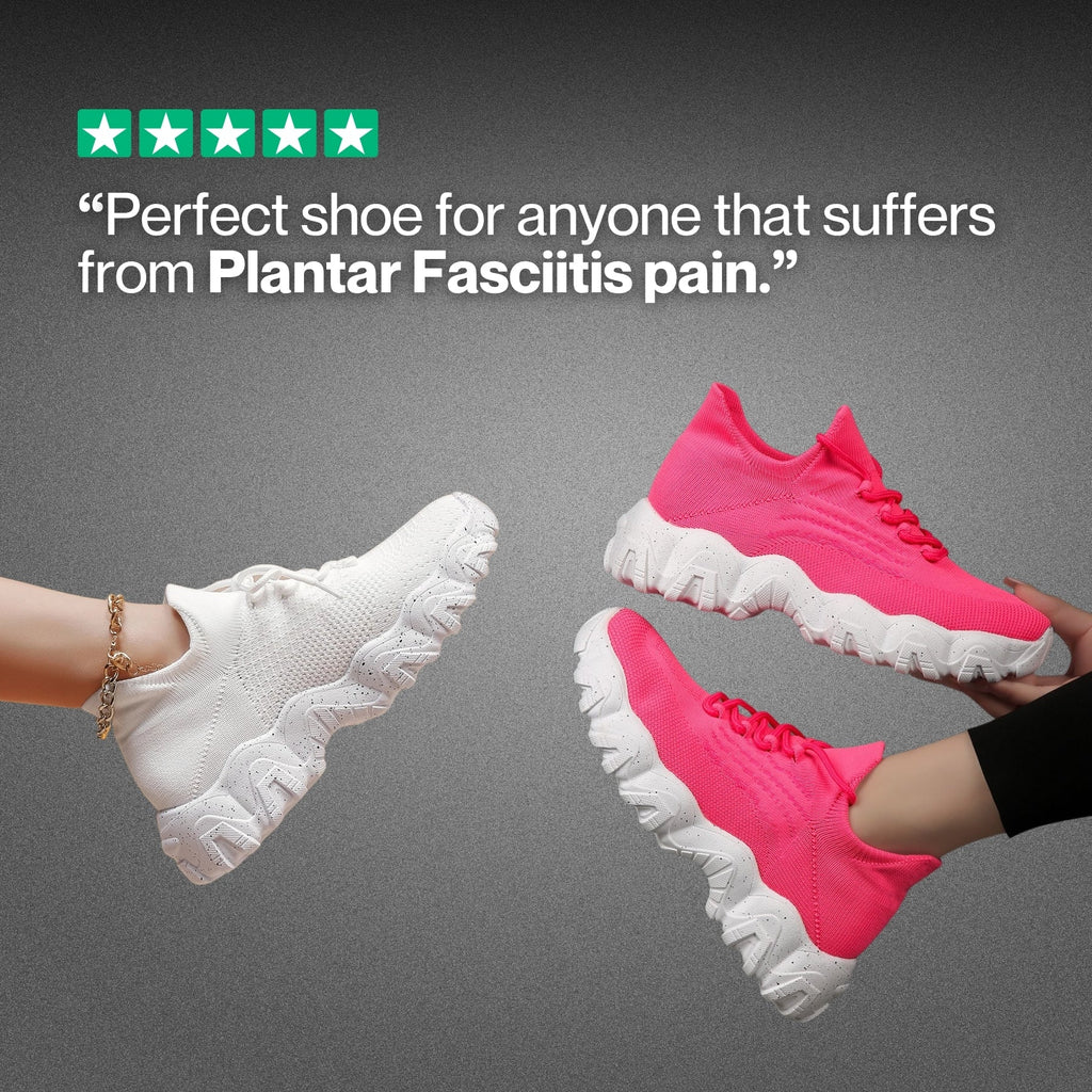 Sock-Knit Walking Trainers with Wide Toe Box