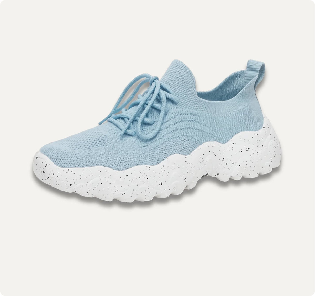 Sock-Knit Walking Trainers with Wide Toe Box, Blue & White