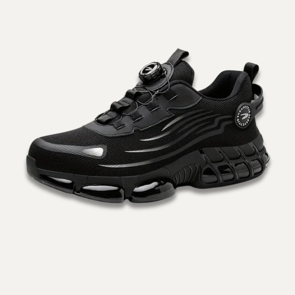 Steel Toe Safety Trainers with Twist Dial Lacing, Black