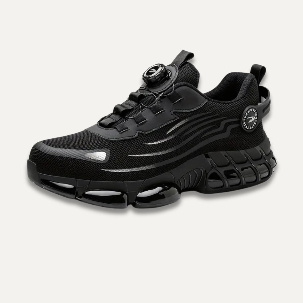 Steel Toe Safety Trainers with Twist Dial Lacing, Black