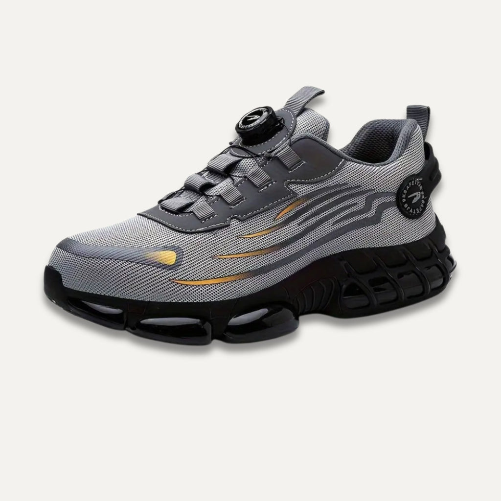 Steel Toe Safety Trainers with Twist Dial Lacing, Grey