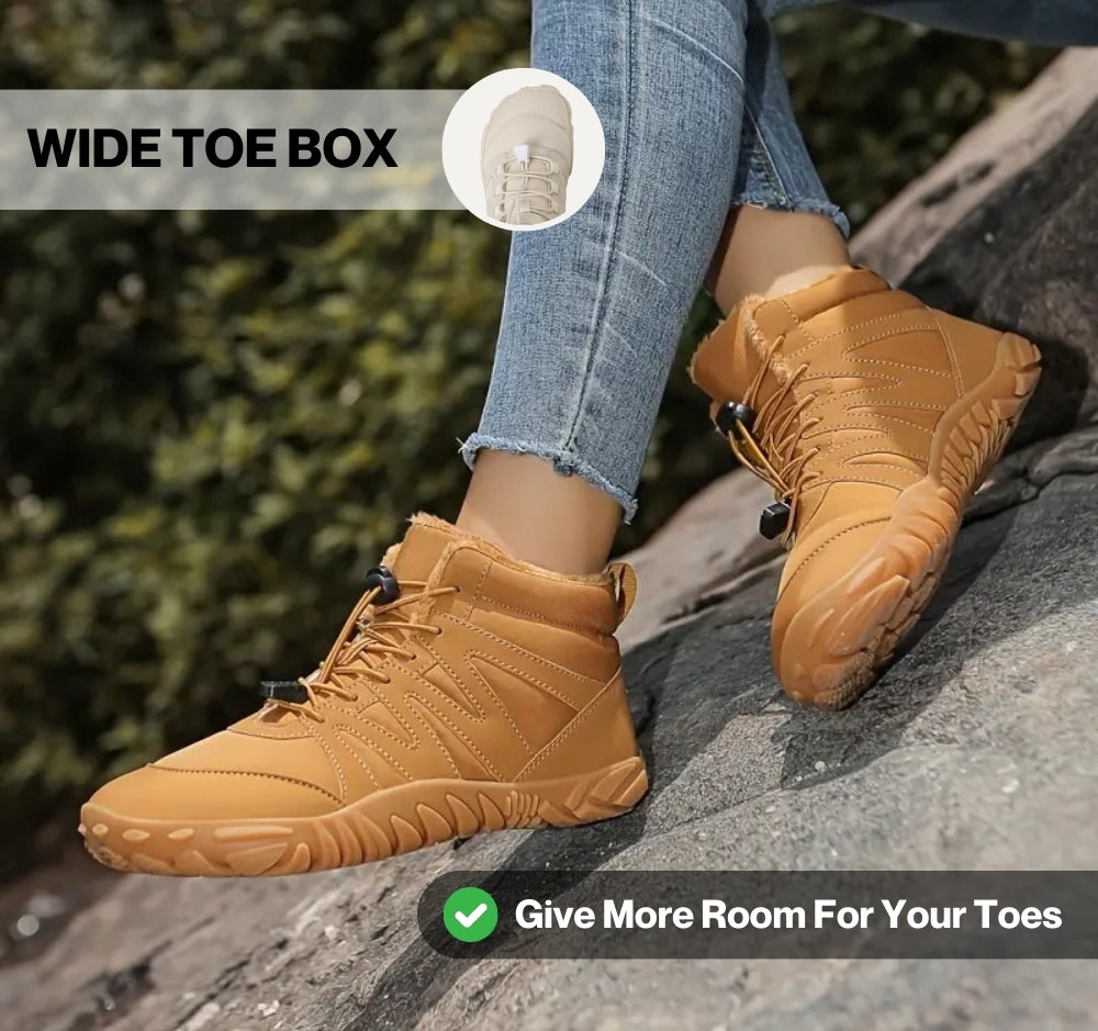 Water-Resistant Barefoot Boots, Faux Fur Lined