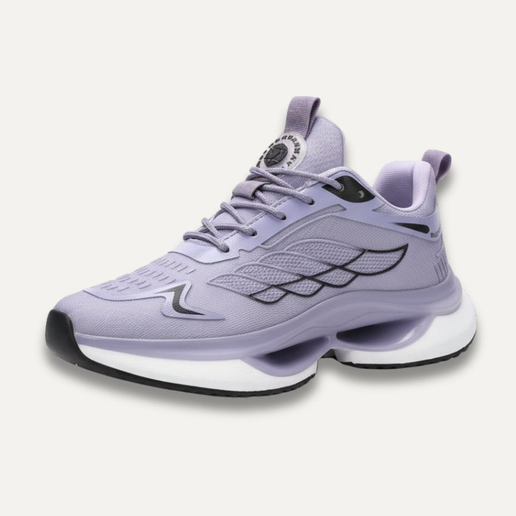 Wide Toe Box Walking Trainers, Cloud Cushioned Sole, Purple