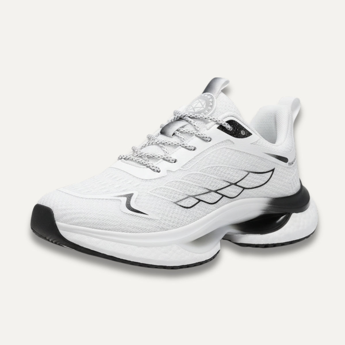 Wide Toe Box Walking Trainers, Cloud Cushioned Sole, White