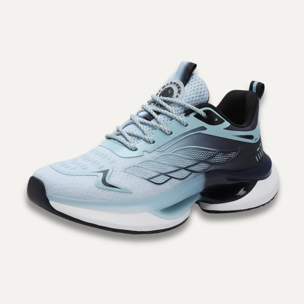 Wide Toe Box Walking Trainers, Cloud Cushioned Sole, Blue