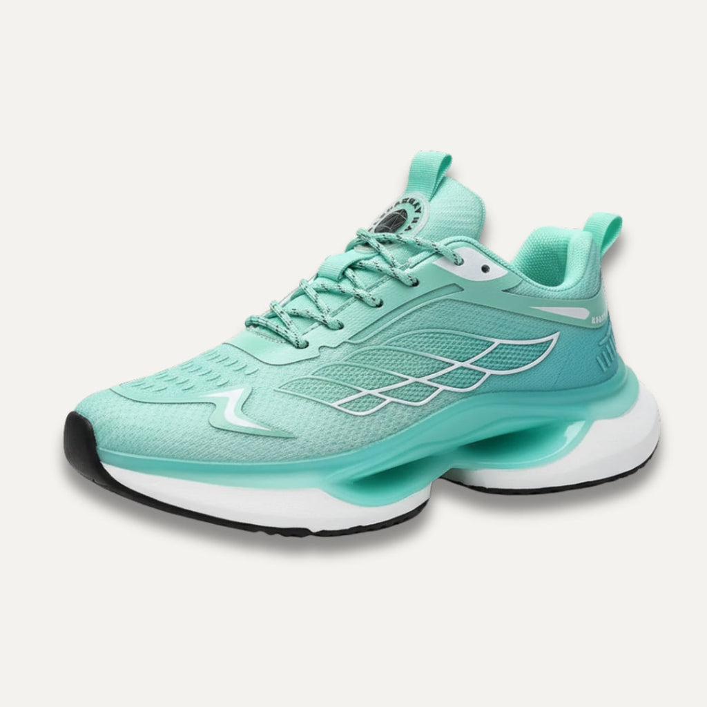 Wide Toe Box Walking Trainers, Cloud Cushioned Sole, Green