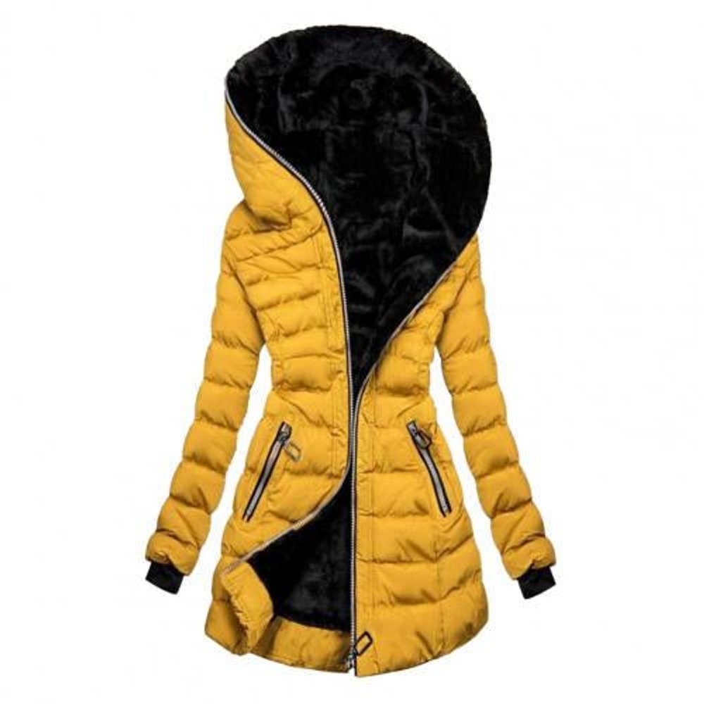 Women's Quilted Winter Coat with Fleece Lining Zip Front