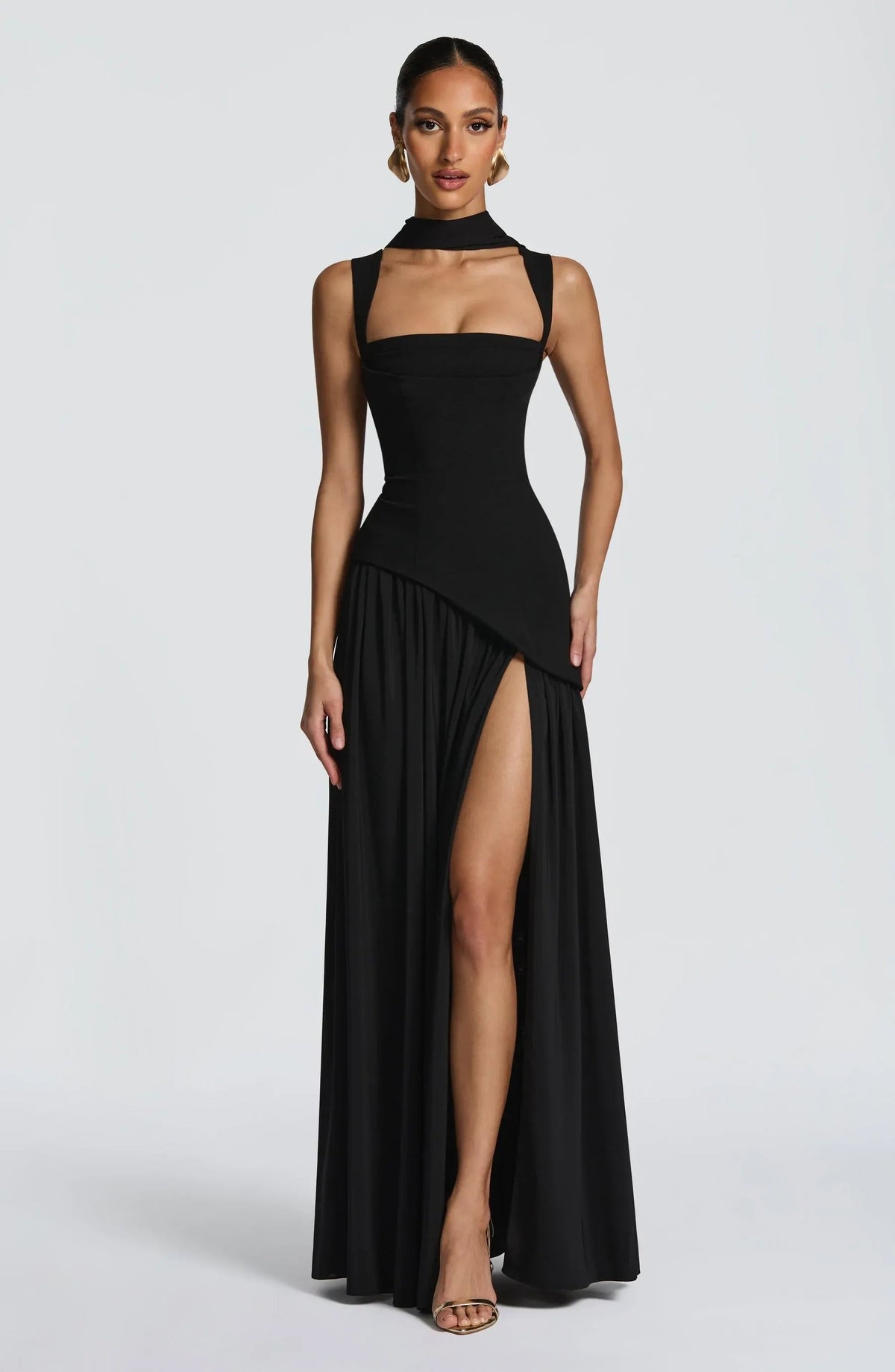 Isabella | Women's A-Line Sleeveless Fitted-Waist Maxi Dress Image