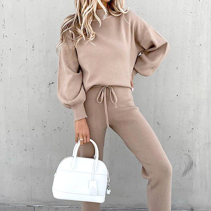 Women's Casual Two-Piece Lounge Set with Joggers