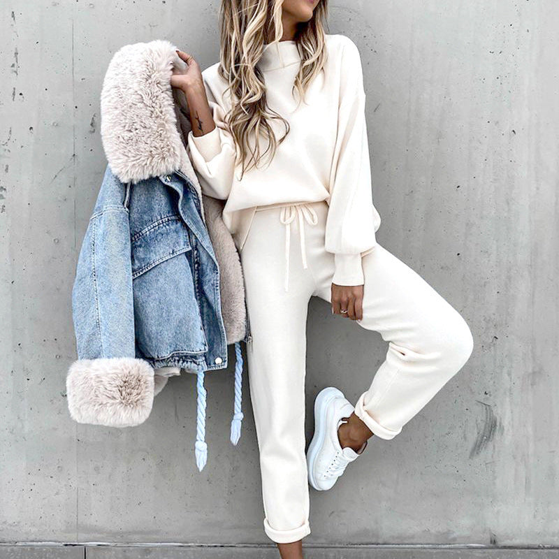 Women's Casual Two-Piece Lounge Set with Joggers