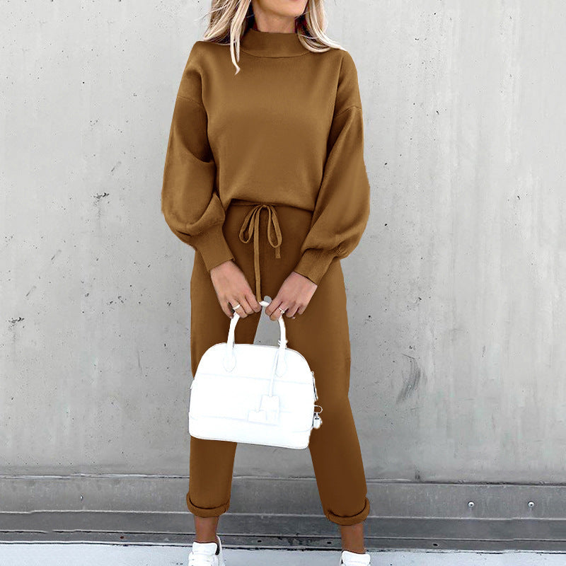 Women's Casual Two-Piece Lounge Set with Joggers