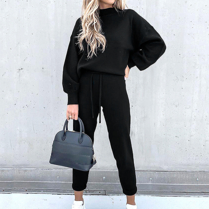 Women's Casual Two-Piece Lounge Set with Joggers